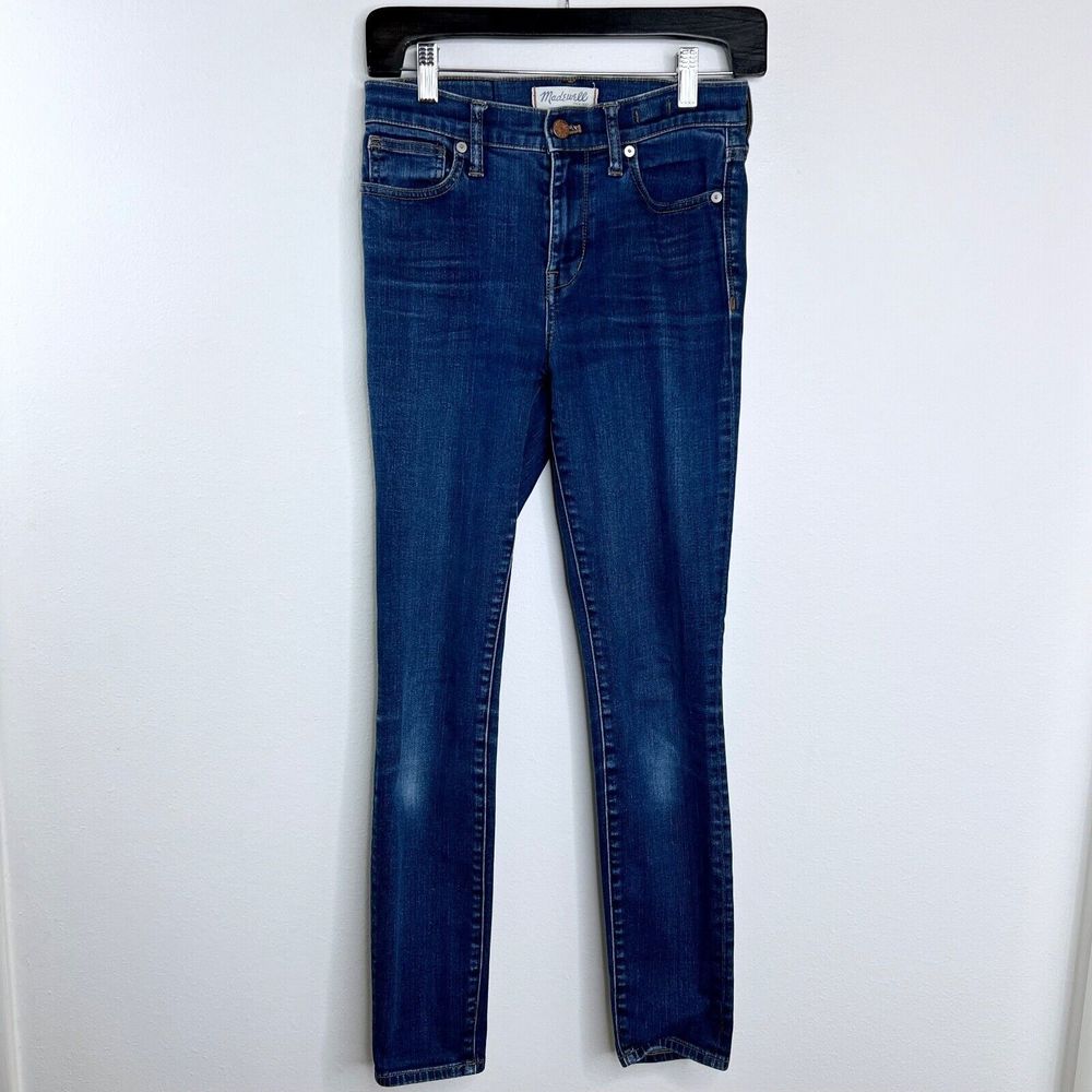 Madewell High Riser Skinny Jeans Womens Size 26 Blue Dark Wash Stretch Ankle